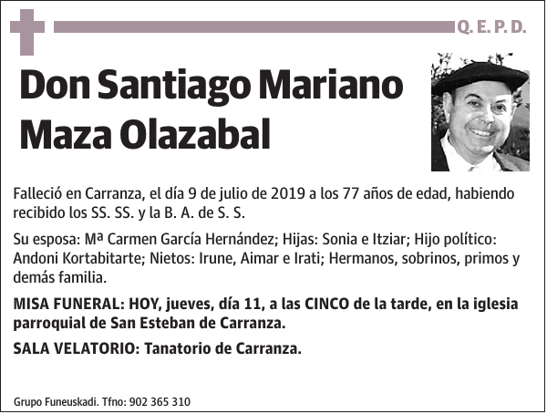 Santiago Mariano Maza Olazabal