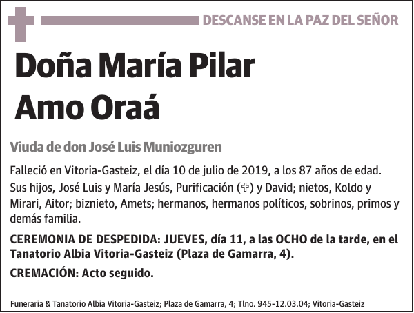 María Pilar Amo Oraá