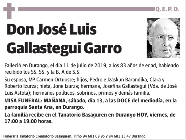 José Luis Gallastegui Garro