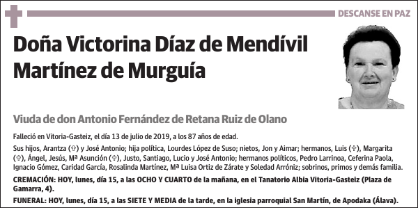 Victorina Díaz de Mendívil Martínez de Murguía