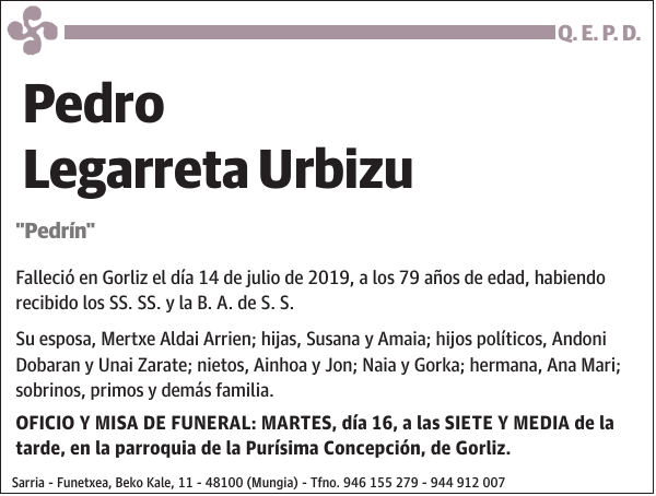 Pedro Legarreta Urbizu 'Pedrín'