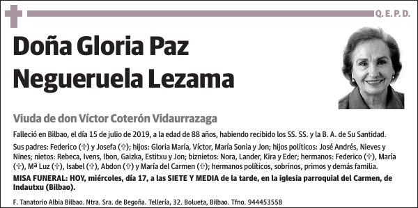 Gloria Paz Negueruela Lezama