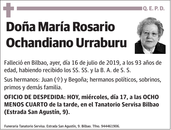 María Rosario Ochandiano Urraburu