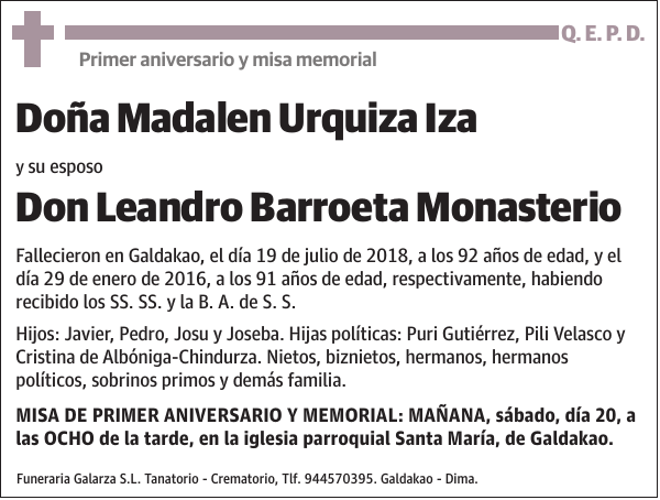 Madalen Urquiza Iza y Leandro Barroeta Monasterio