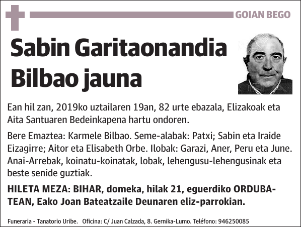 Sabin Garitaonandia Bilbao