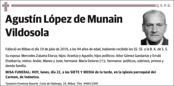 Agustín López de Munain Vildosola