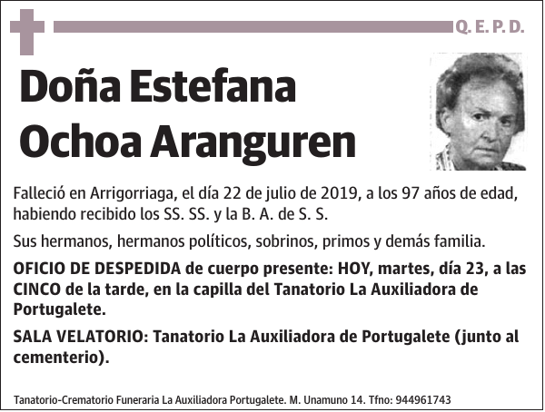 Estefana Ochoa Aranguren