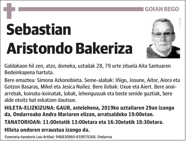 Sebastian Aristondo Bakeriza