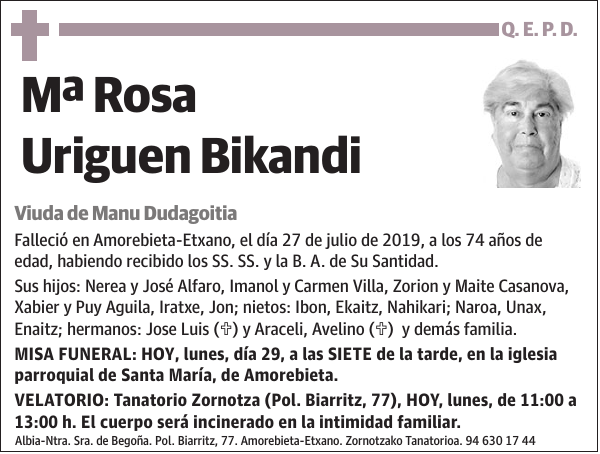 Mª Rosa Uriguen Bikandi