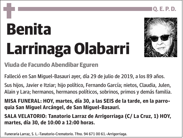 Benita Larrinaga Olabarri