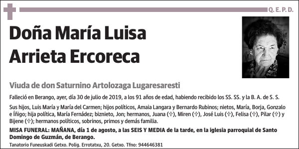 María Luisa Arrieta Ercoreca