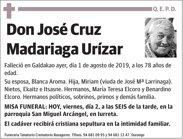 José Cruz Madariaga Urízar