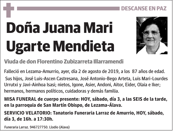 Juana Mari Ugarte Mendieta