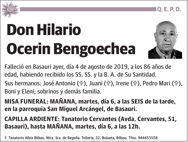 Hilario Ocerin Bengoechea