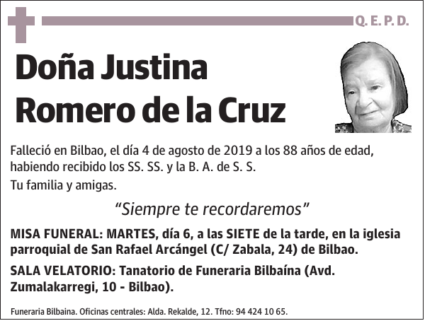 Justina Romero de la Cruz