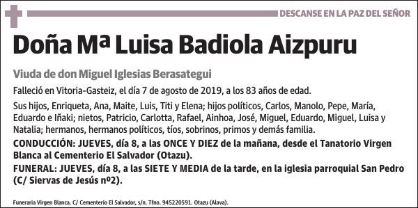 Mª Luisa Badiola Aizpuru