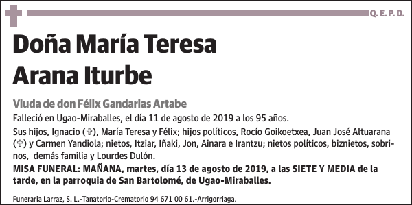 María Teresa Arana Iturbe