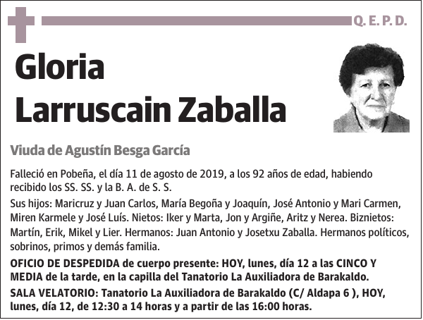 Gloria Larruscain Zaballa