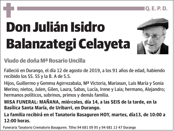 Julián Isidro Balanzategi Celayeta