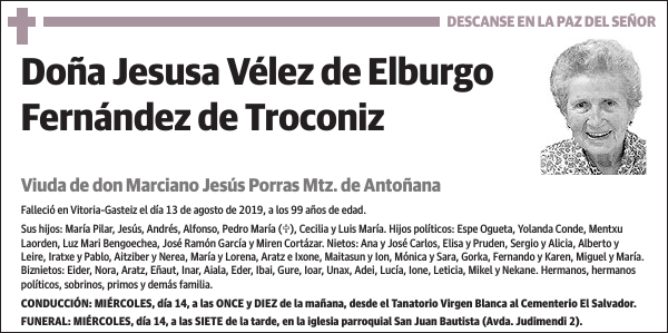 Jesusa Vélez de Elburgo Fernández de Troconiz