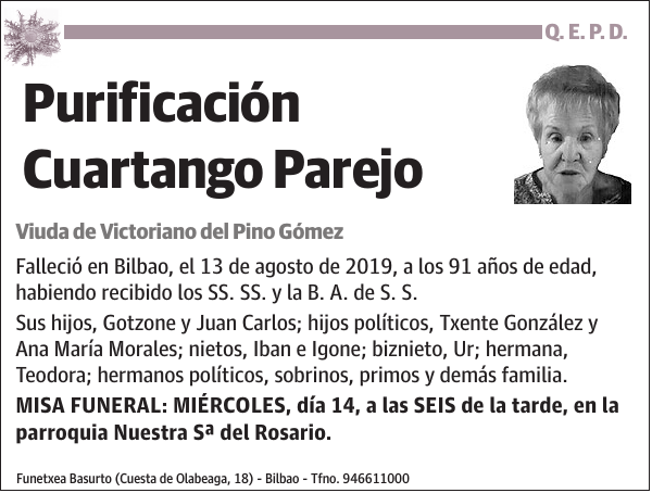 Purificación Cuartango Parejo