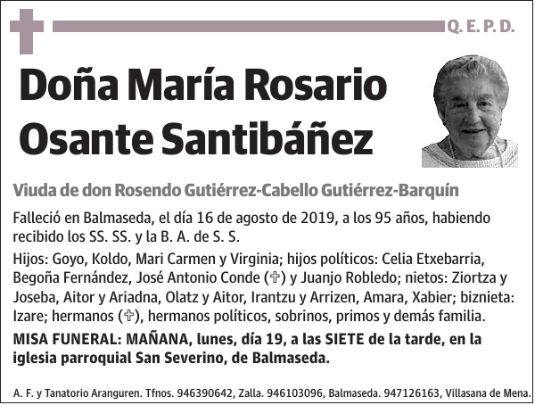 María Rosario Osante Santibáñez