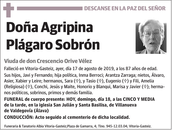 Agripina Plágaro Sobrón