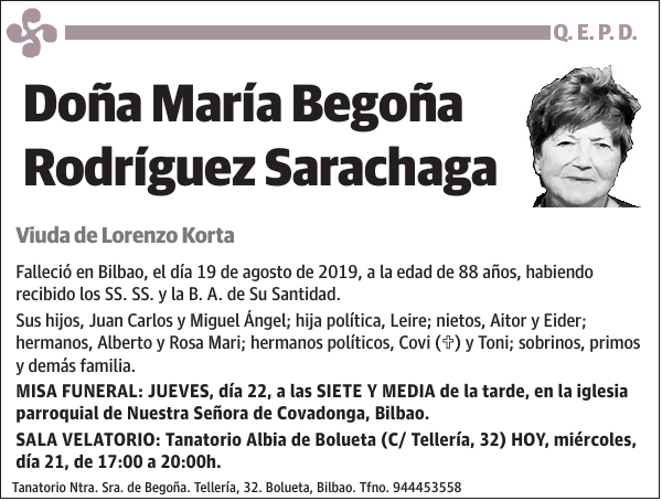 María Begoña Rodríguez Sarachaga