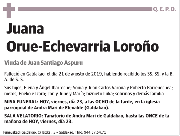 Juana Orue-Echevarria Loroño