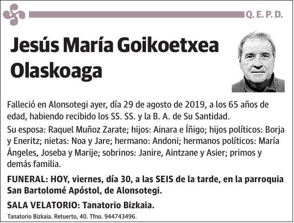 Jesús María Goikoetxea Olaskoaga