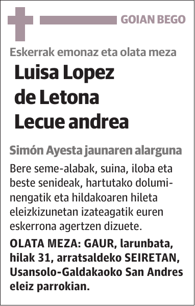 Luisa Lopez de Letona Lecue