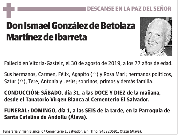 Ismael González de Betolaza Martínez de Ibarreta