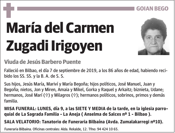 María del Carmen Zugadi Irigoyen