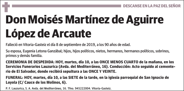 Moisés Martínez de Aguirre López de Arcaute