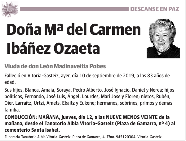 Mª del Carmen Ibáñez Ozaeta