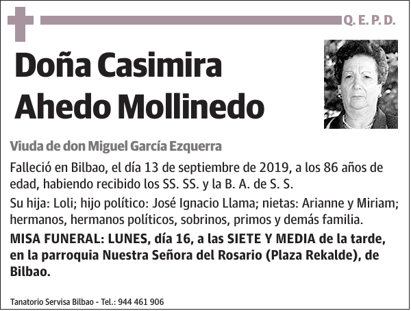 Casimira Ahedo Mollinedo