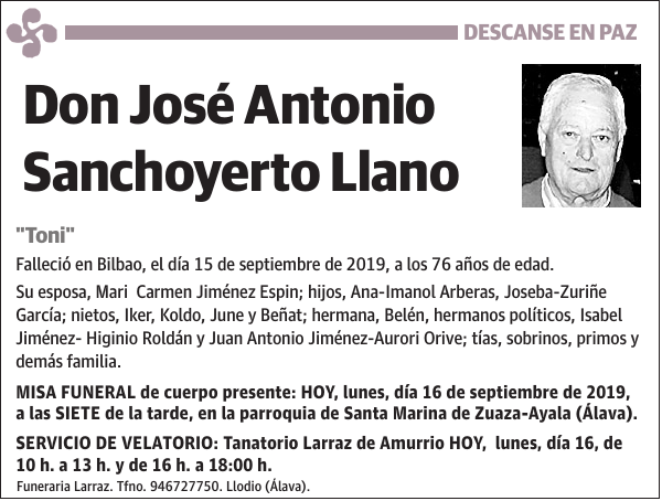 José Antonio Sanchoyerto Llano