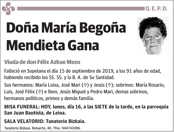 María Begoña Mendieta Gana