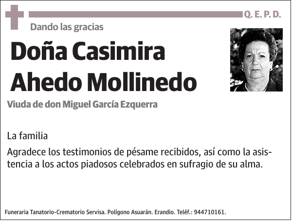 Casimira Ahedo Mollinedo