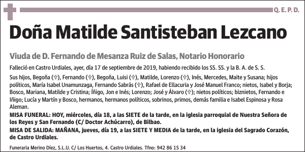 Matilde Santisteban Lezcano