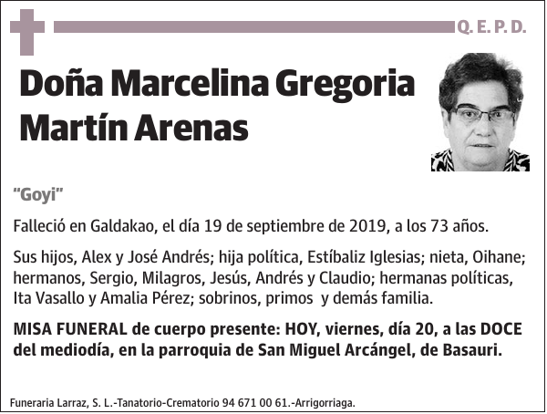 Marcelina Gregoria Martín Arenas