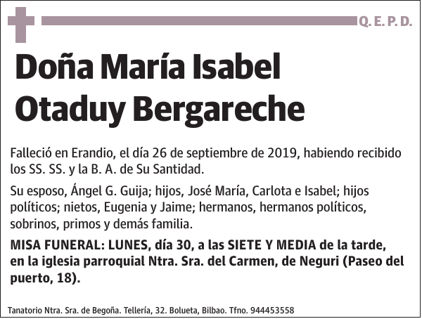 María Isabel Otaduy Bergareche