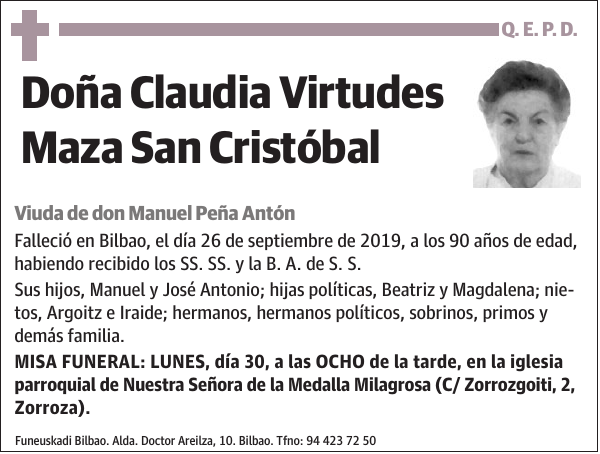 Claudia Virtudes Maza San Cristóbal