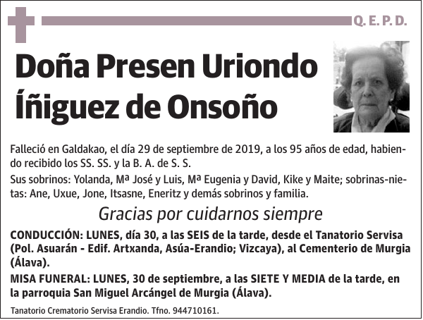 Presen Uriondo Íñiguez de Onsoño