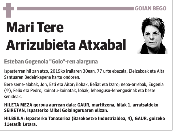 Mari Tere Arrizubieta Atxabal