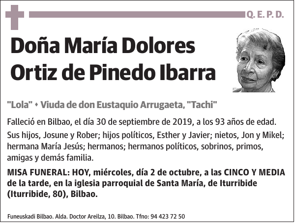 María Dolores Ortiz de Pinedo Ibarra