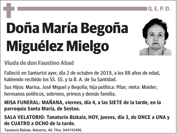 María Begoña Miguélez Mielgo