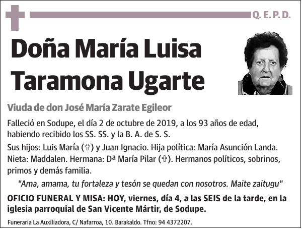 María Luisa Taramona Ugarte