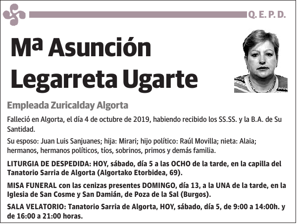 Mª Asunción Legarreta Ugarte