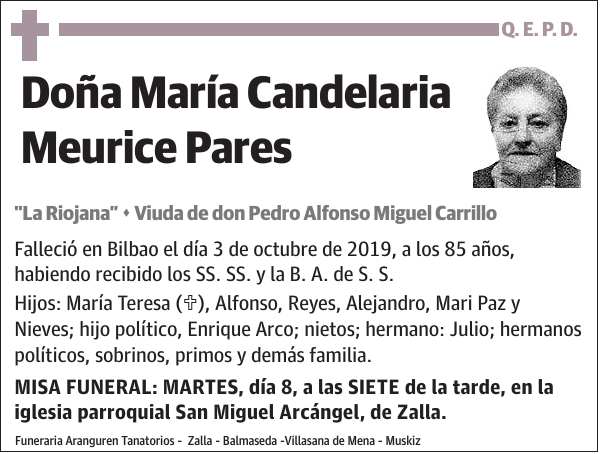 María Candelaria Meurice Pares